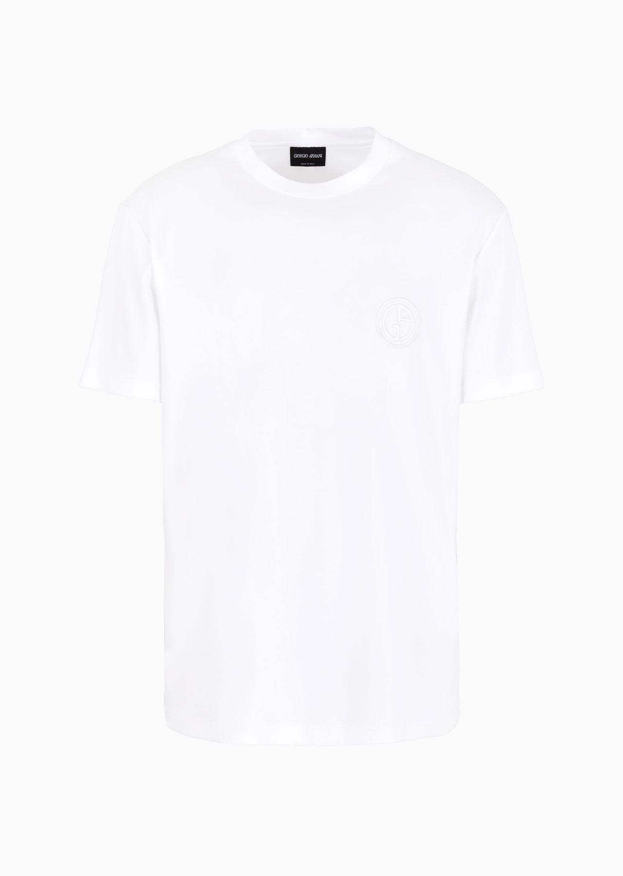 GIORGIO ARMANI Pure cotton interlock crew-neck T-shirt White