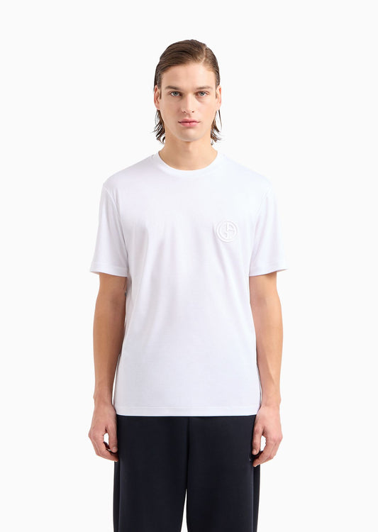 GIORGIO ARMANI Pure cotton interlock crew-neck T-shirt White
