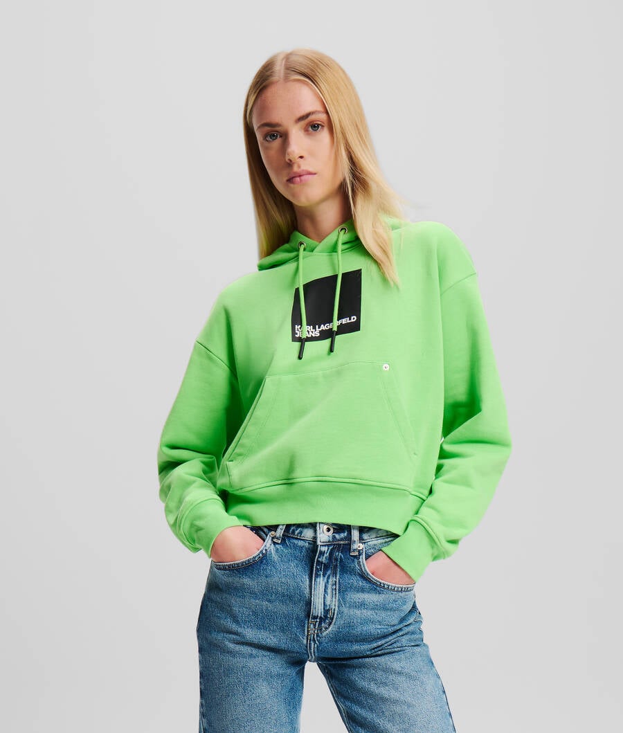 Karl Lagerfeld BOX LOGO HOODIE Green