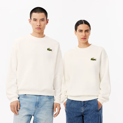 Lacoste Loose Fit Badge Accent Sweatshirt White