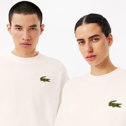 Lacoste Loose Fit Badge Accent Sweatshirt White