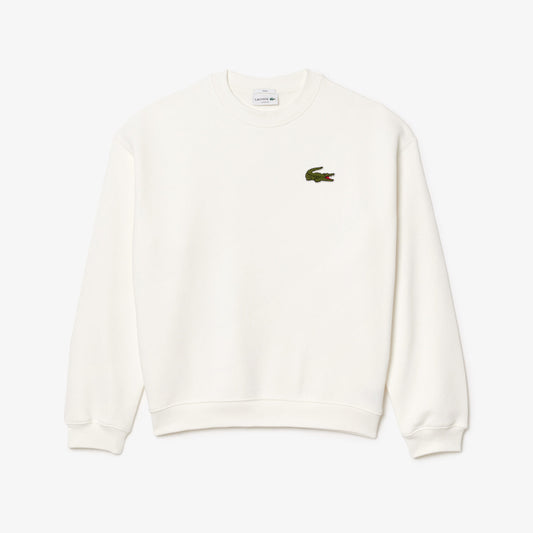 Lacoste Loose Fit Badge Accent Sweatshirt White