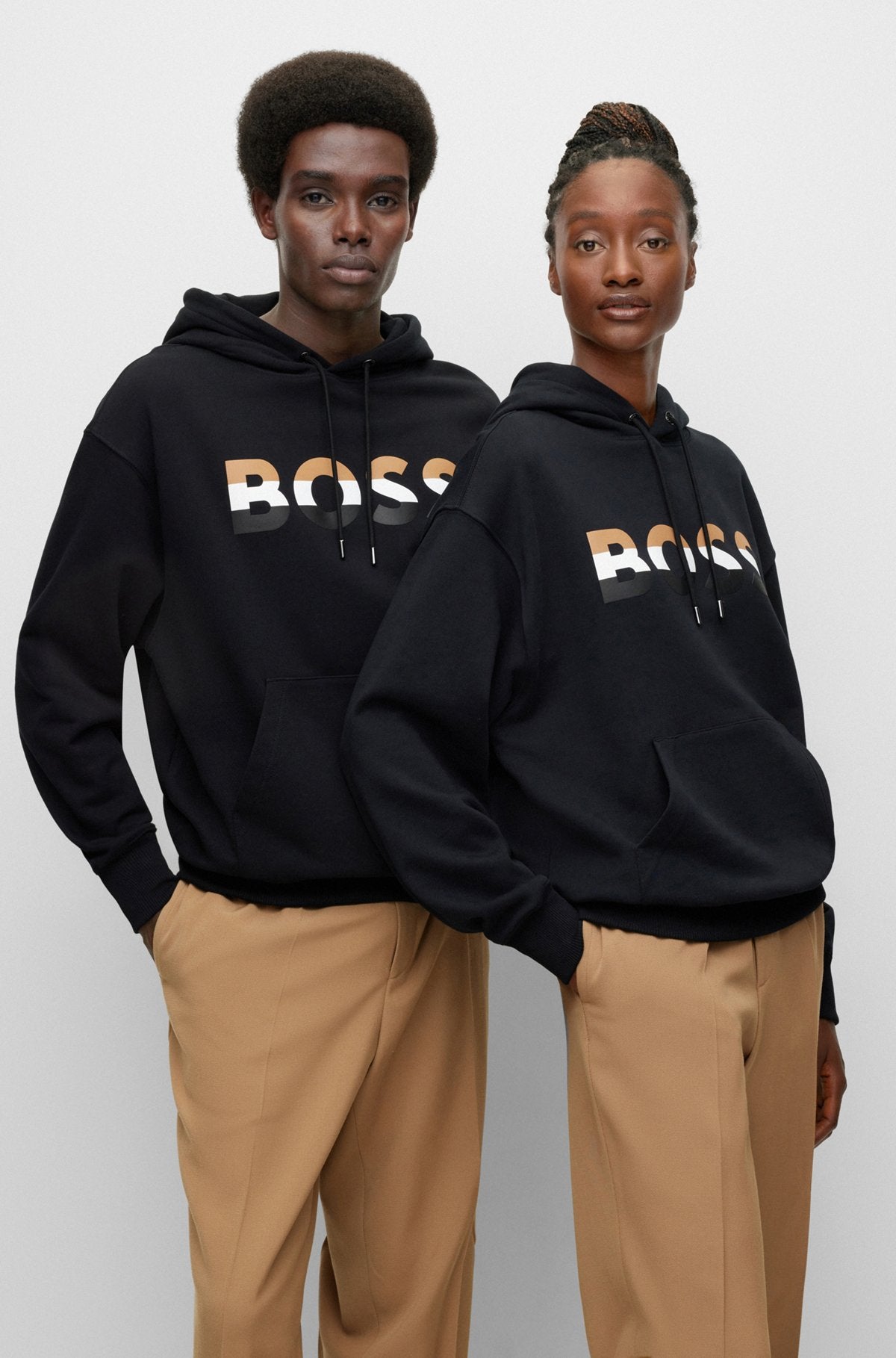 BOSS - Unisex relaxed-fit hoodie in organic cotton‏