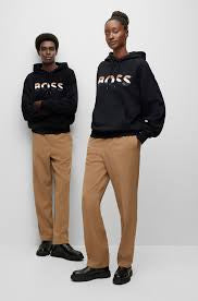 BOSS - Unisex relaxed-fit hoodie in organic cotton‏