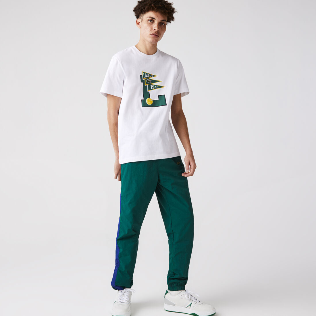 Lacoste Men's Crew Neck Pennants L Badge Cotton T-shirt