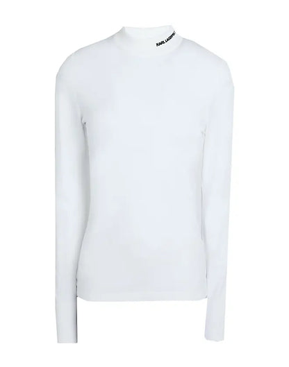 karl logo turtle-neck sweater white