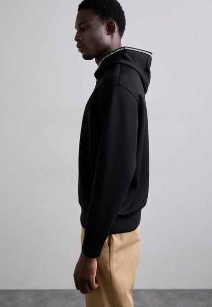 EMPORIO ARMANI HOODED SWEATSHIRT IN BONDED JERSEY