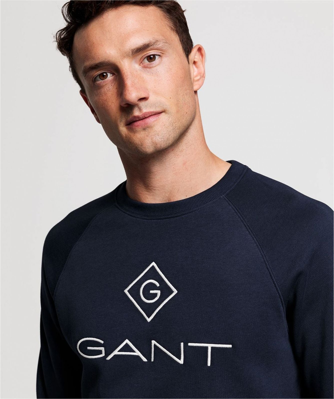 Gant Crew Neck Lock Up Sweatshirt Navy