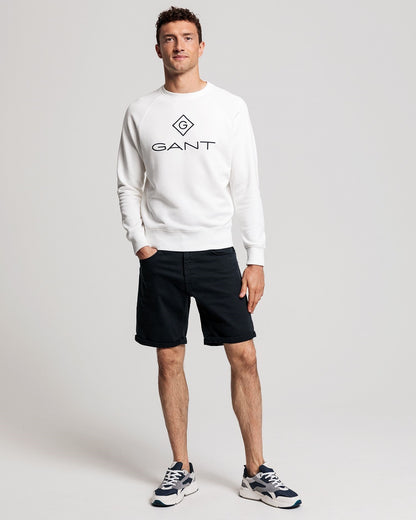 Gant Crew Neck Lock Up Sweatshirt white