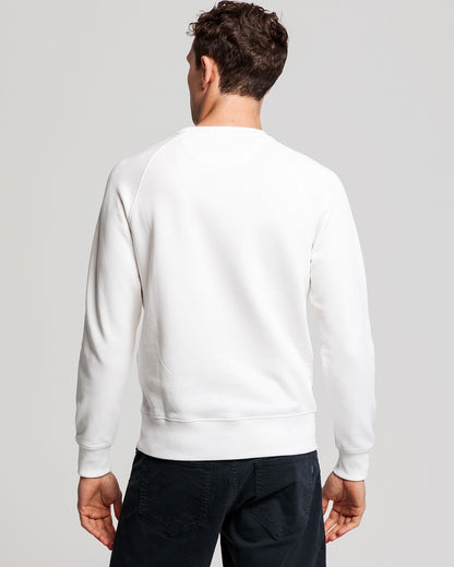 Gant Crew Neck Lock Up Sweatshirt white