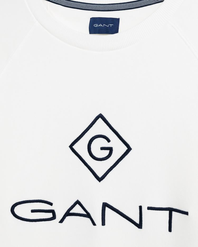 Gant Crew Neck Lock Up Sweatshirt white