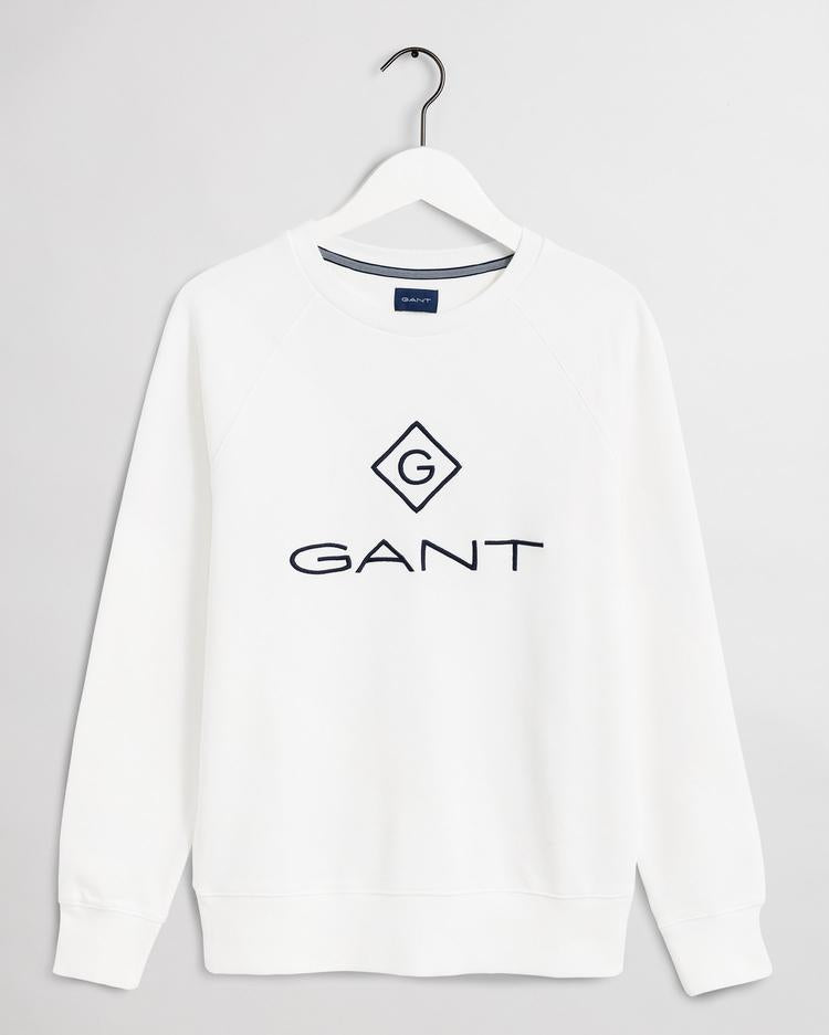 Gant Crew Neck Lock Up Sweatshirt white