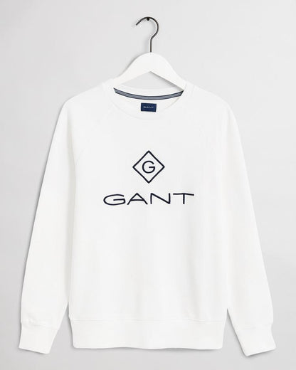 Gant Crew Neck Lock Up Sweatshirt white