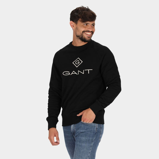 Gant Crew Neck Lock Up Sweatshirt Black