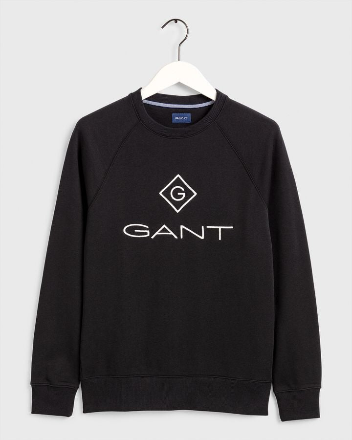 Gant Crew Neck Lock Up Sweatshirt Black