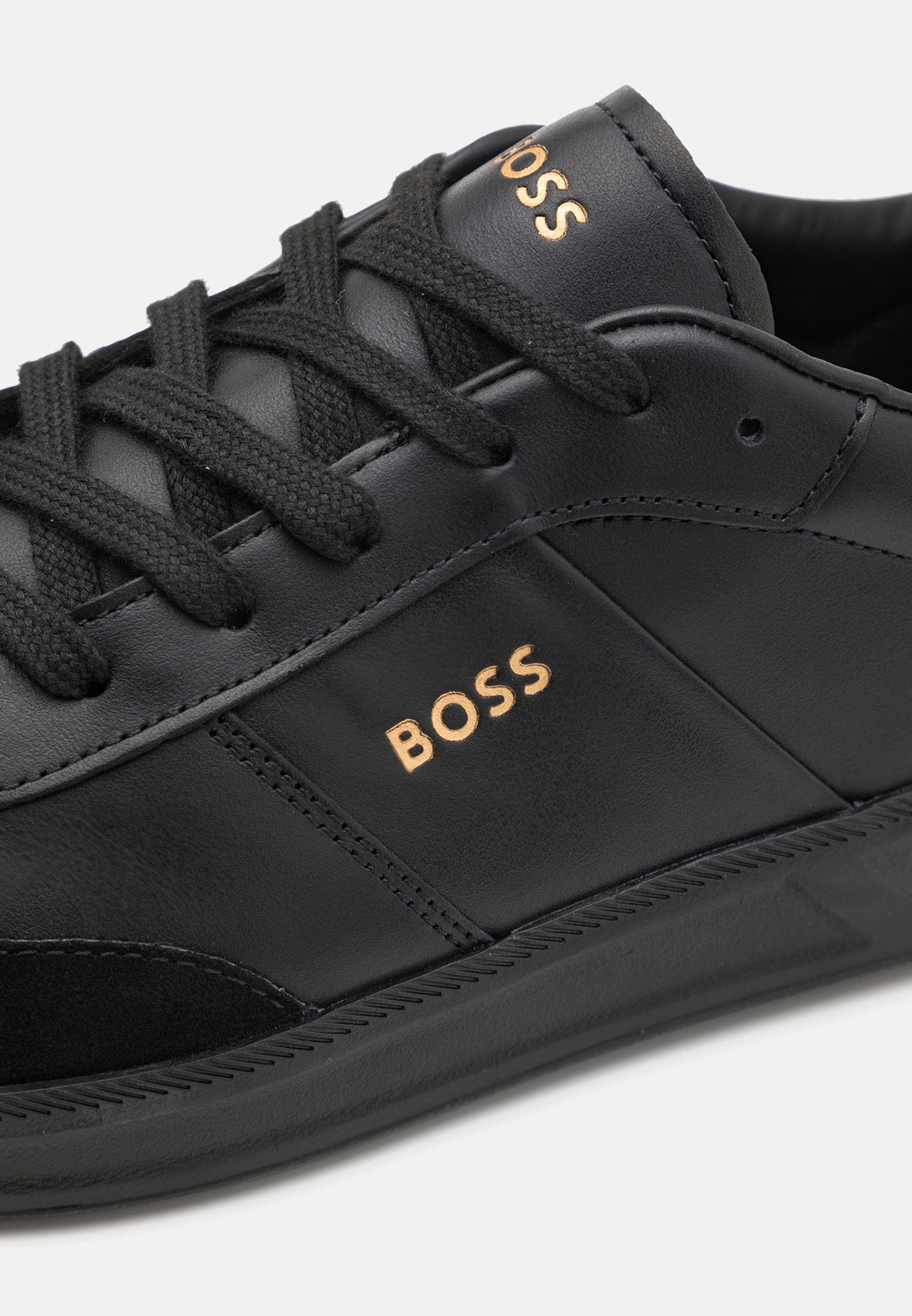 Boss Brandon Leather Trainers Black