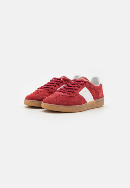 Boss Brandon Leather Trainers - Dark Red