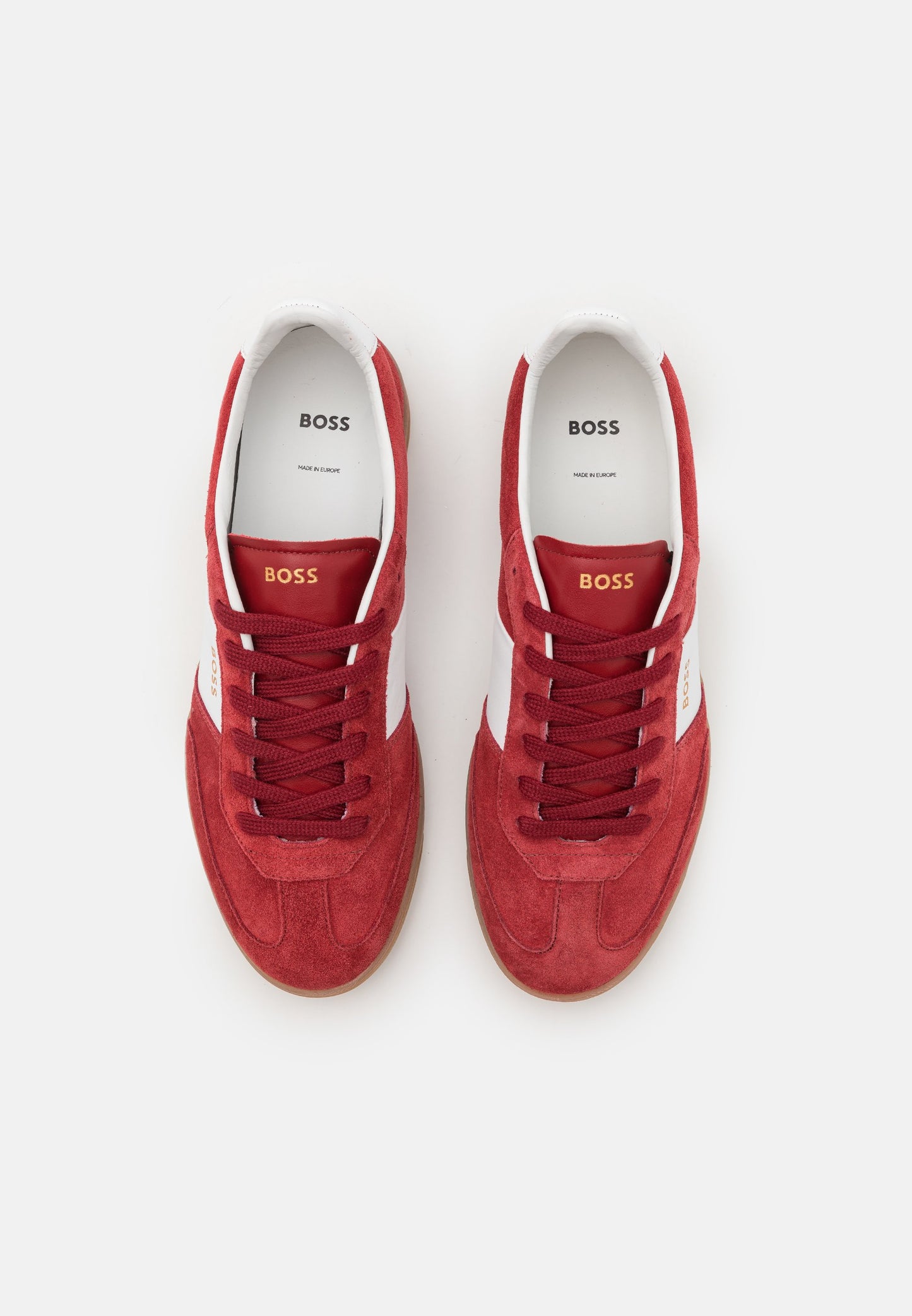 Boss Brandon Leather Trainers - Dark Red