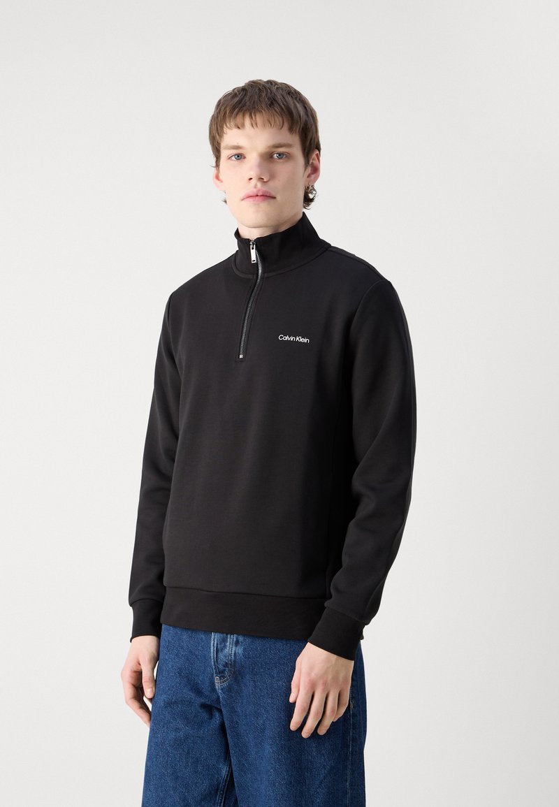 Calvin Klein MICRO LOGO Q ZIP - Sweatshirt - black