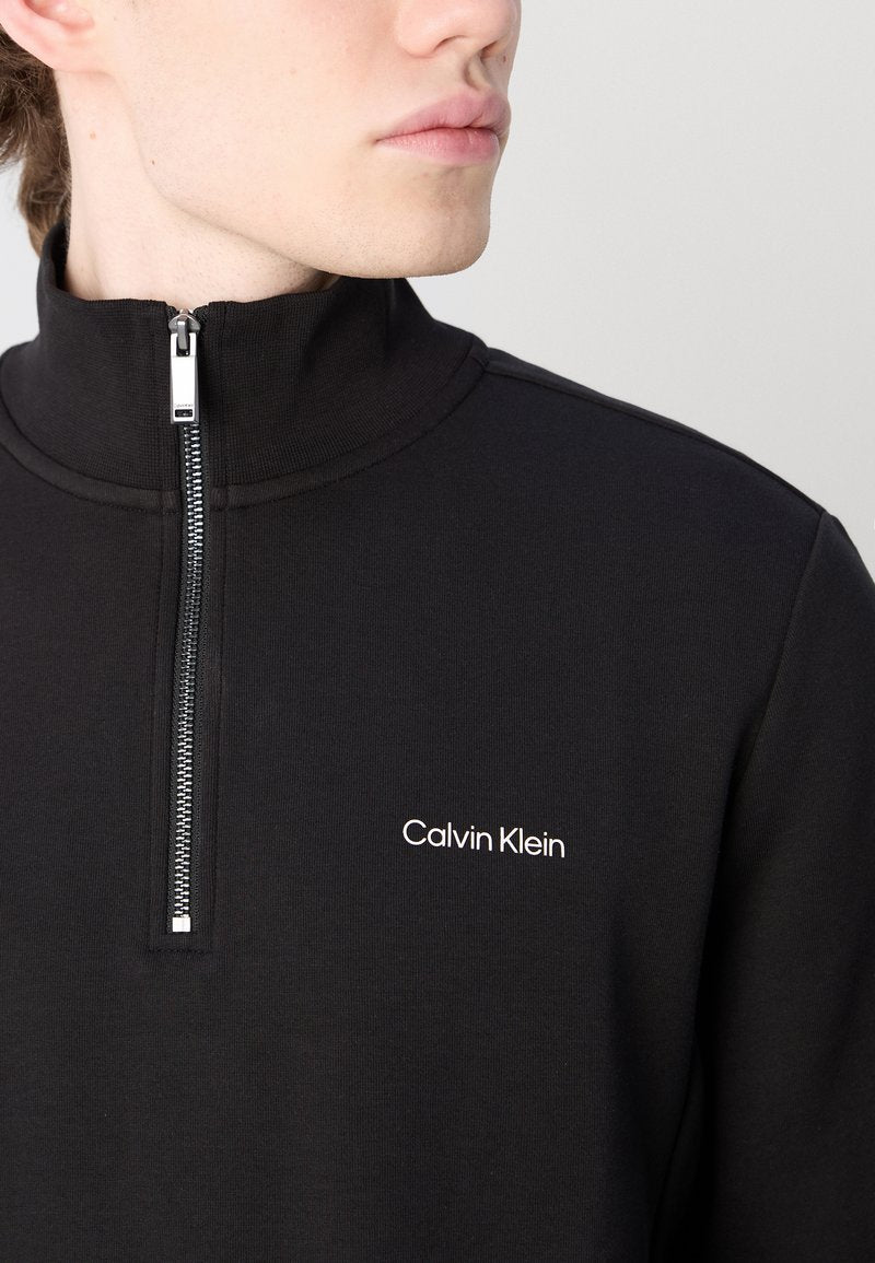 Calvin Klein MICRO LOGO Q ZIP - Sweatshirt - black