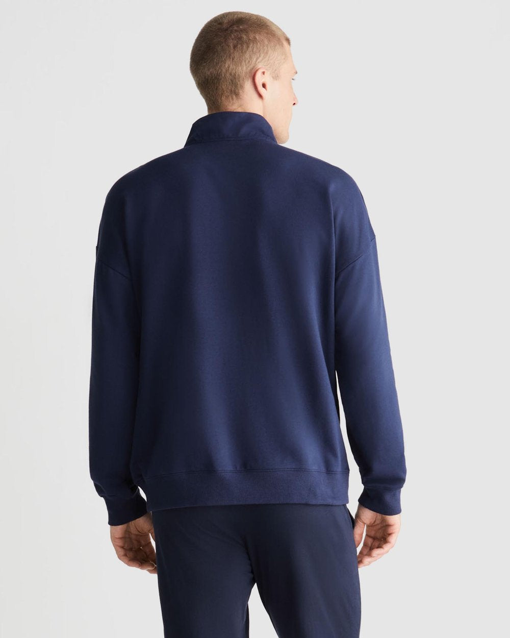 Calvin Klein MICRO LOGO Q ZIP - Sweatshirt - Navy Blue