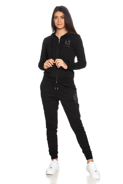 Armani Exchange Studs Sweatshirt/Pants Set For Women Black