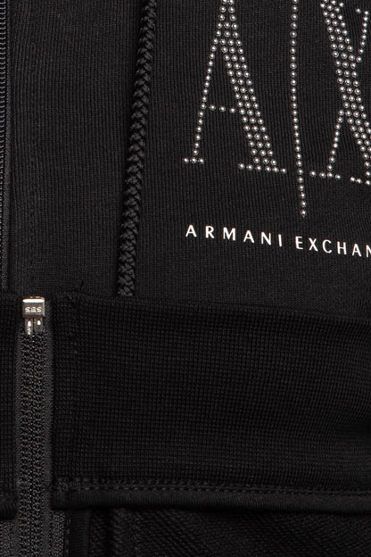 Armani Exchange Studs Sweatshirt/Pants Set For Women Black