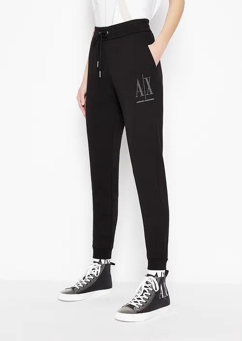 Armani Exchange Studs Sweatshirt/Pants Set For Women Black