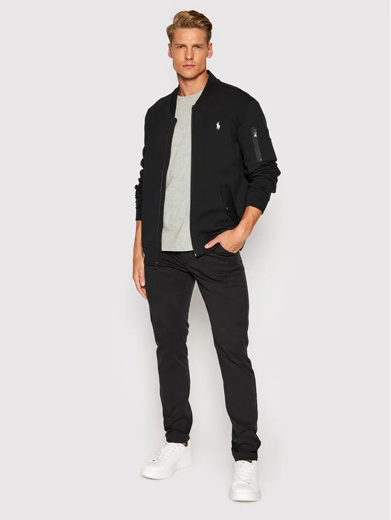 Men's Double Knit Bomber Jacket Black