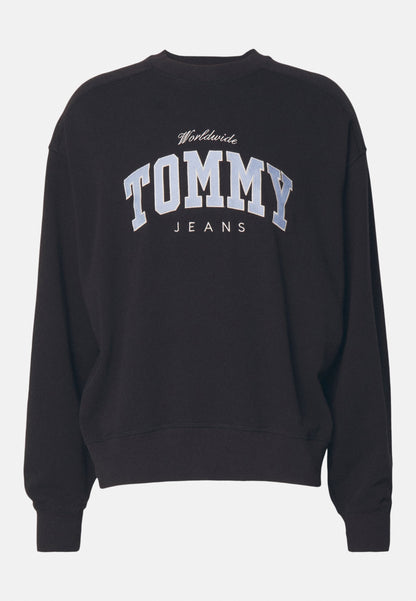 Tommy Jeans
BOXY VARSITY CREW UNISEX - Mikina - black