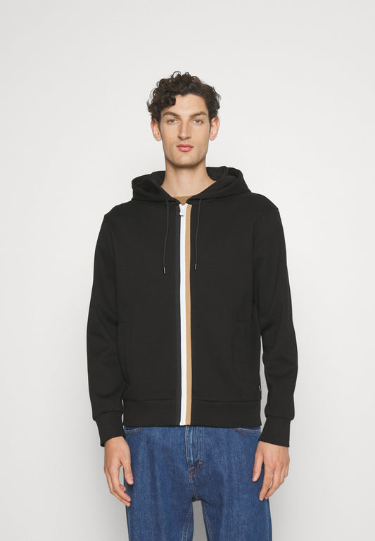 BOSS stripe-detailing cotton-blend hoodie