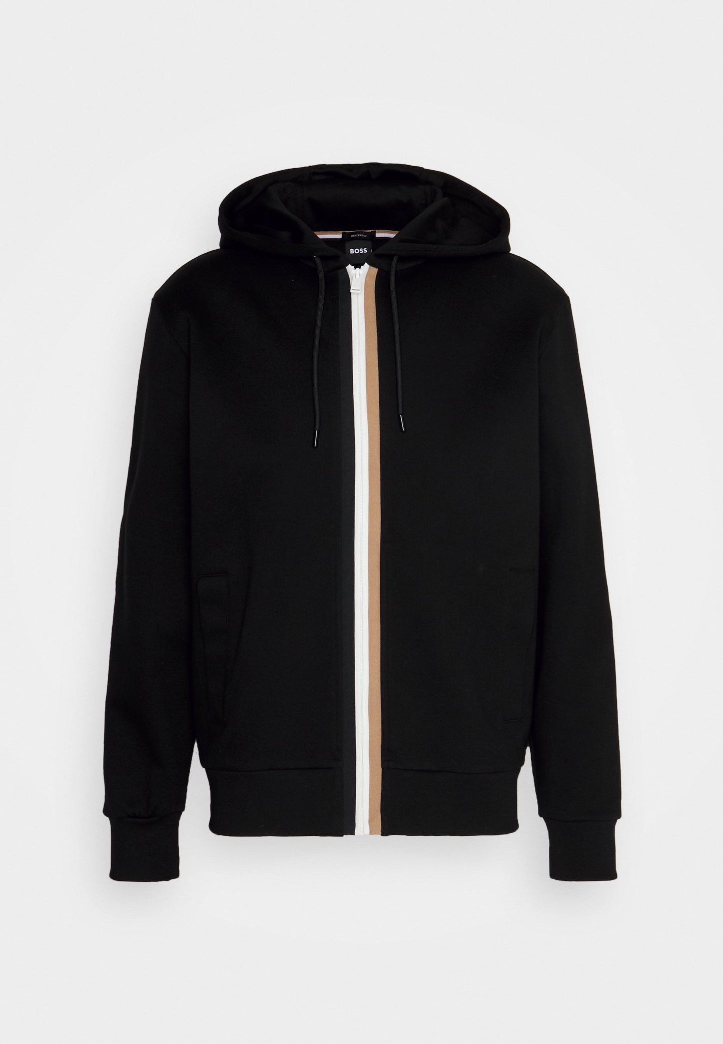 BOSS stripe-detailing cotton-blend hoodie