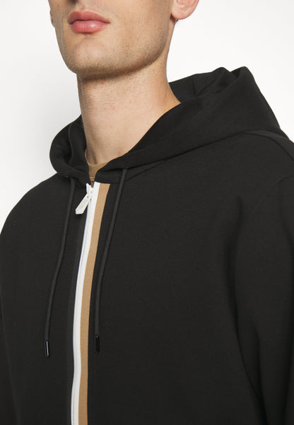 BOSS stripe-detailing cotton-blend hoodie