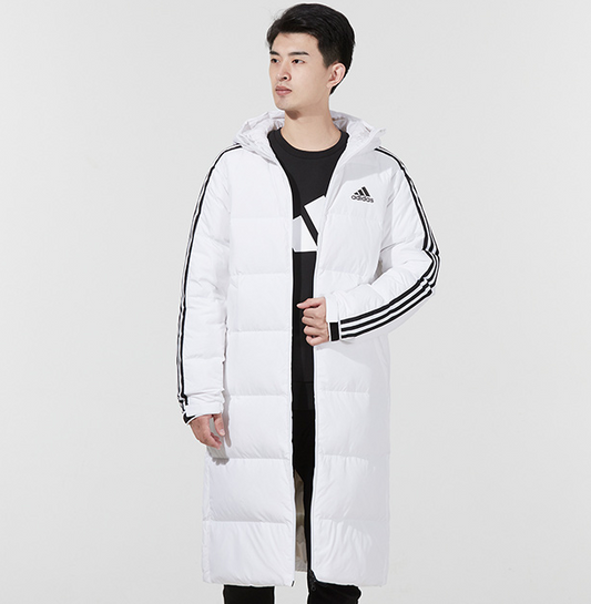 adidas 3ST Long Coat Outdoor Sports Hooded Down Jacket White H20762