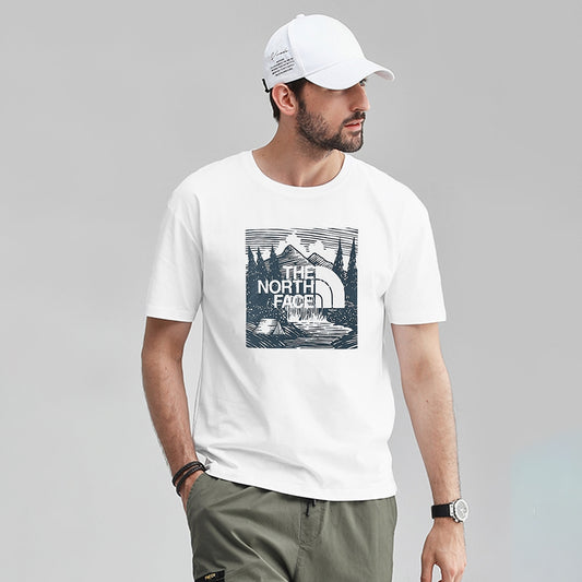 T-shirt for men with North Face logo print