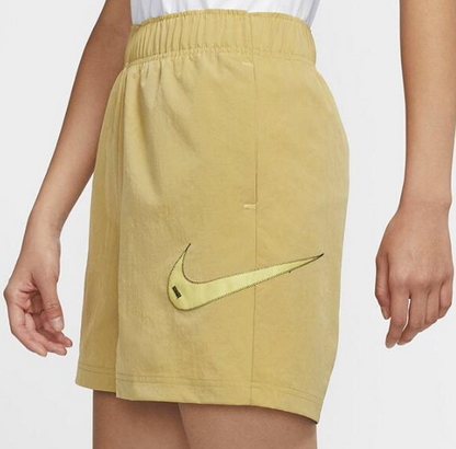 NIKE shorts SPORTSWEAR SWOOSH mustard yellow large LOGO