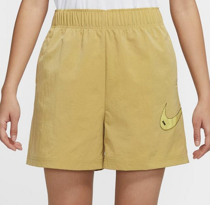 NIKE shorts SPORTSWEAR SWOOSH mustard yellow large LOGO