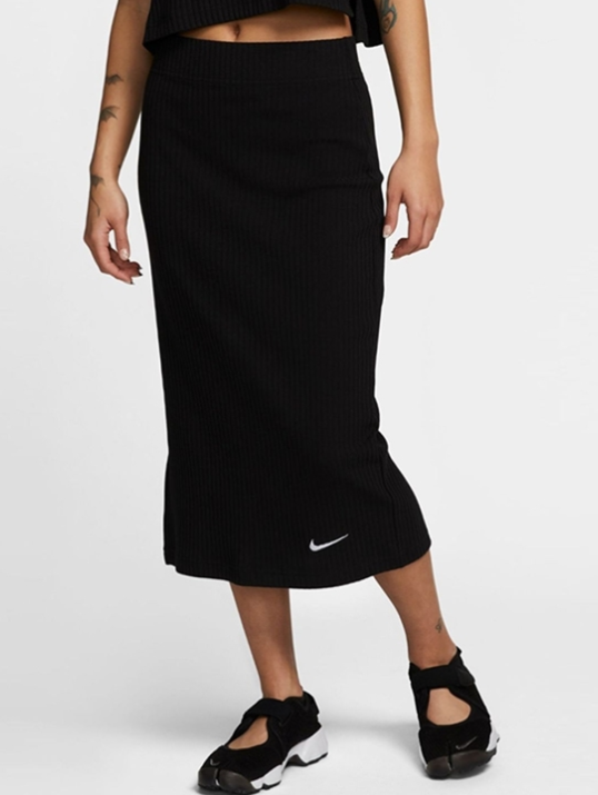 NIKE WOMENS NSW RIB JERSEY SKIRT Black