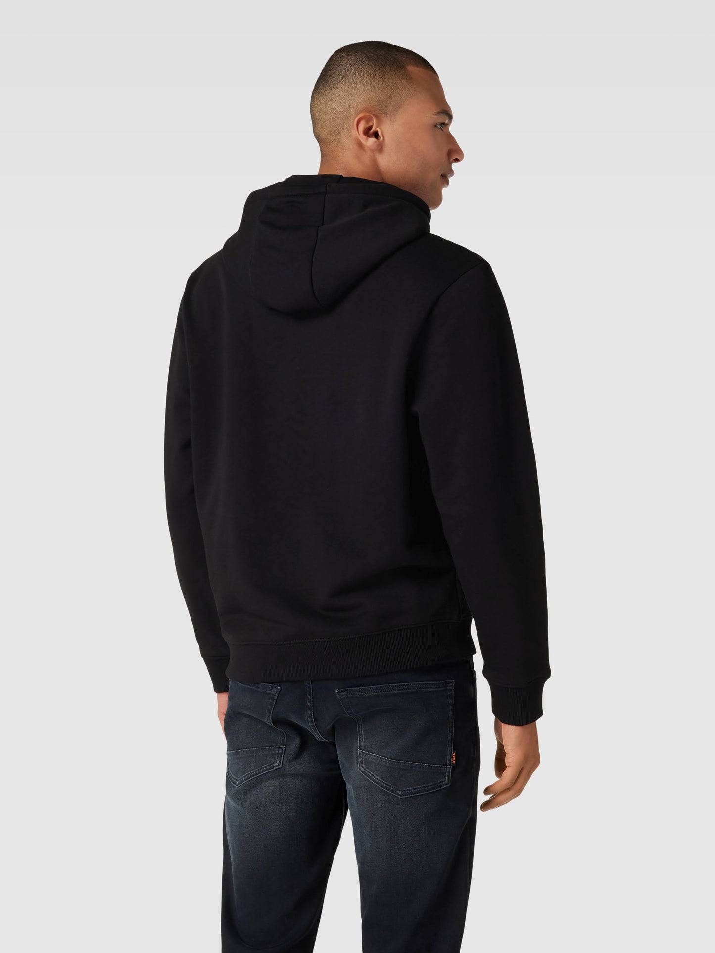 HUGO COTTON-TERRY RELAXED-FIT HOODIE WITH DUCK PRINT