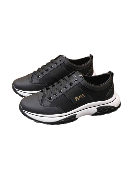 HUGO BOSS mens Shoes Black with gold lettering