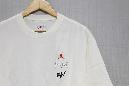 Jordan Alphabet Logo Printing Pullover Short Sleeve White T-Shirt