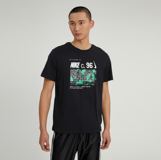 Nike Men's Short Sleeve Casual Cotton Slogan Black DZ2688-010