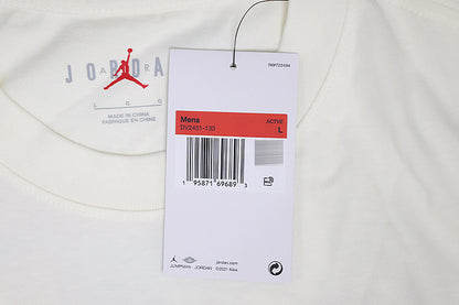 Jordan Alphabet Logo Printing Pullover Short Sleeve White T-Shirt